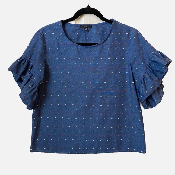 Drew Anthropologie Chambray Flutter Sleeves Swiss Dots Small - Picture 9 of 9